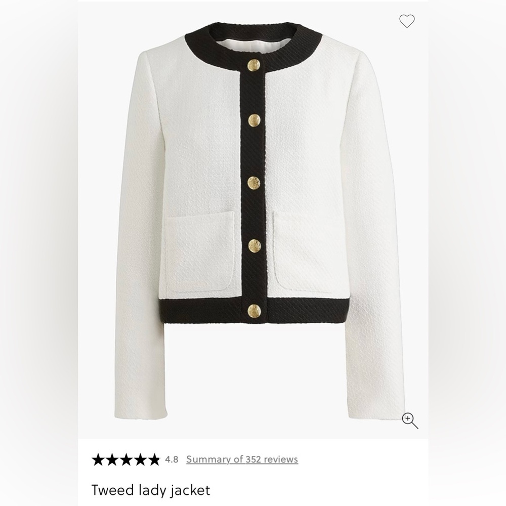 J. Crew Factory Black and White Tweed Blazer